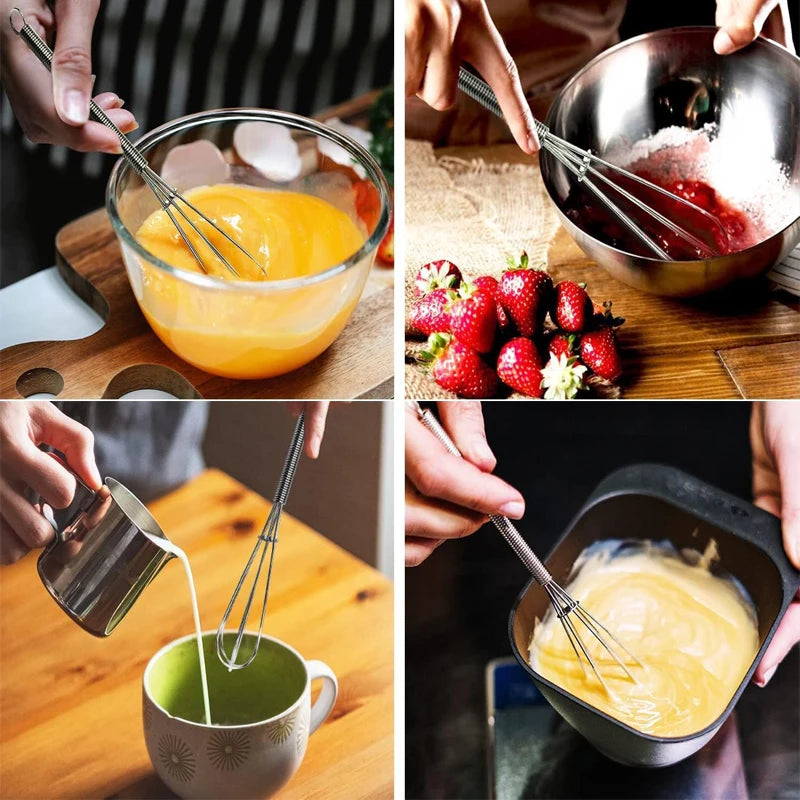 Edelstahl Mini Schneebesen Handmixer für effizientes Rühren in der Küche