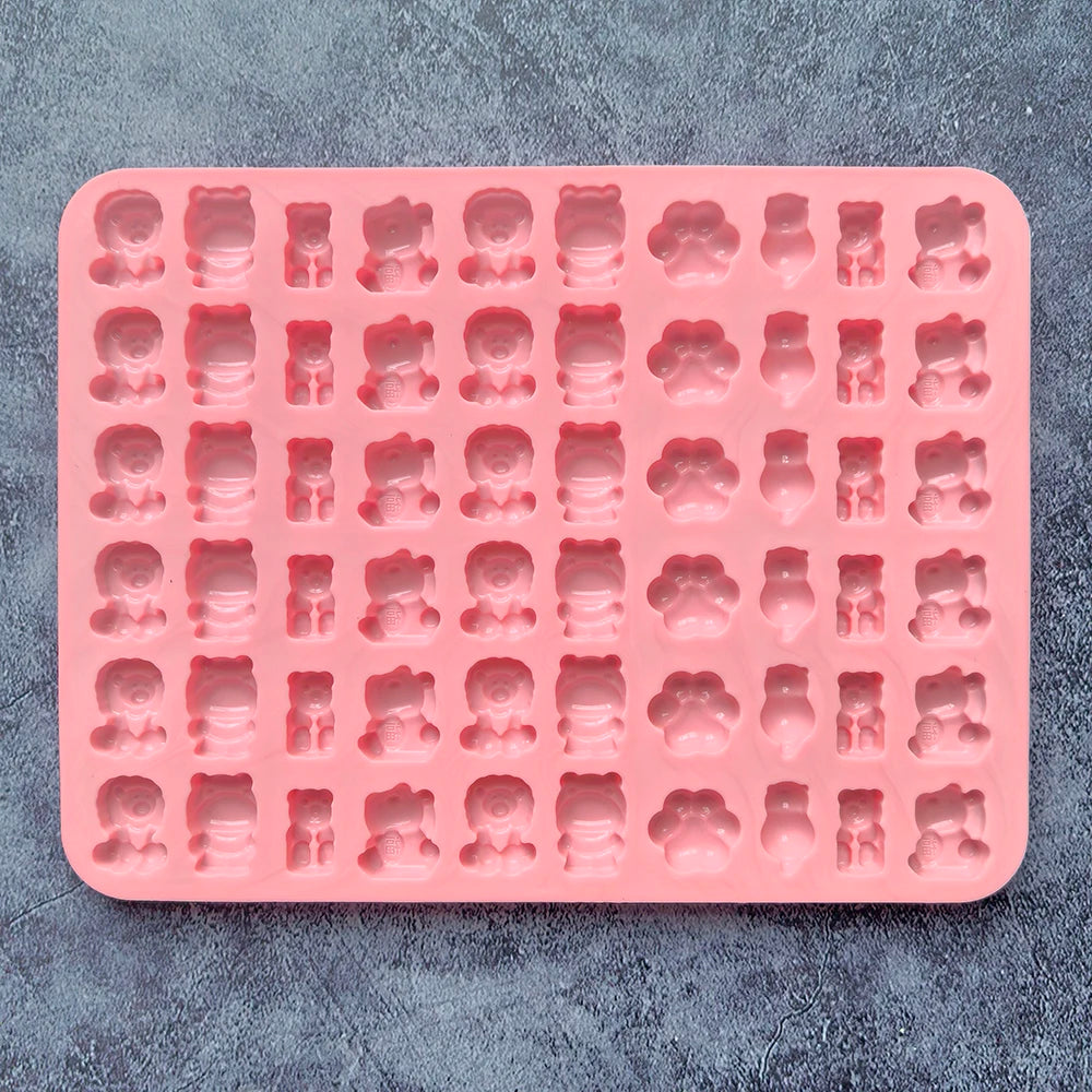 Silikonform mit 60 Kammern in Tierform für Backen und Süßigkeiten