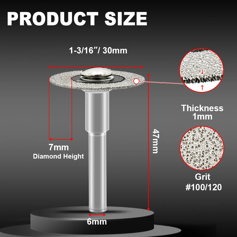Diamant Mini Säge Glas Trennscheiben Set 3 Größen für Fliesen und Kristall