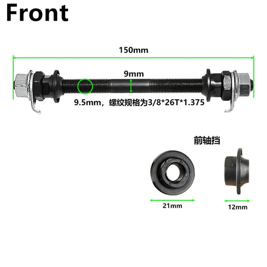 Fahrrad Radnaben Achse Vorder- und Hinterachse Solide Welle 150-180mm
