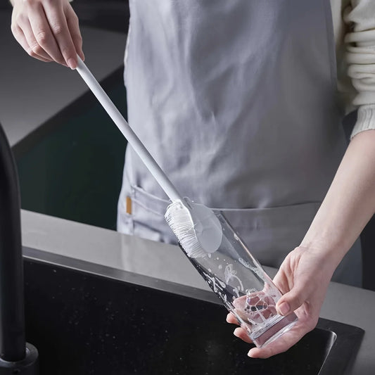 360° Silikon-Reinigungsbürste mit langem Griff – faltbar - hygienisch