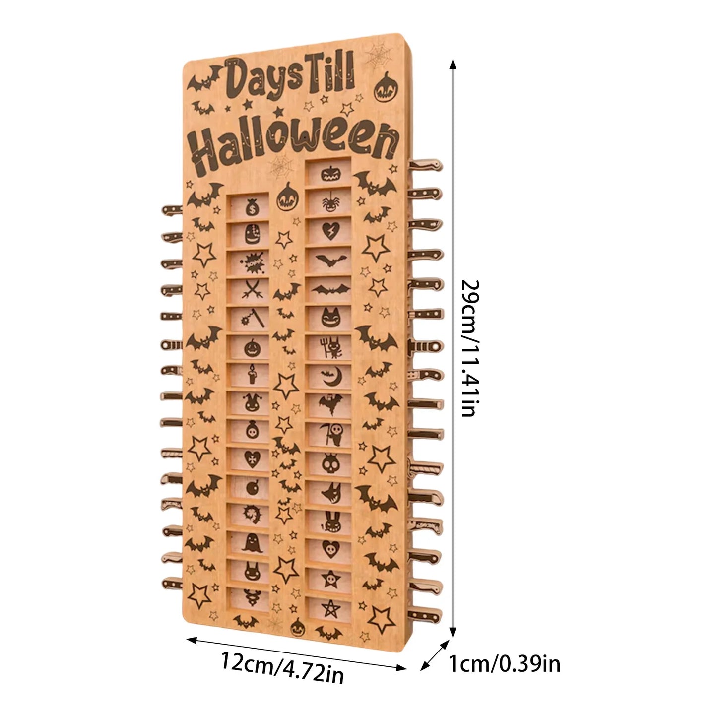 Halloween Adventskalender 31 Tage Holz Countdown mit gruseliger Deko