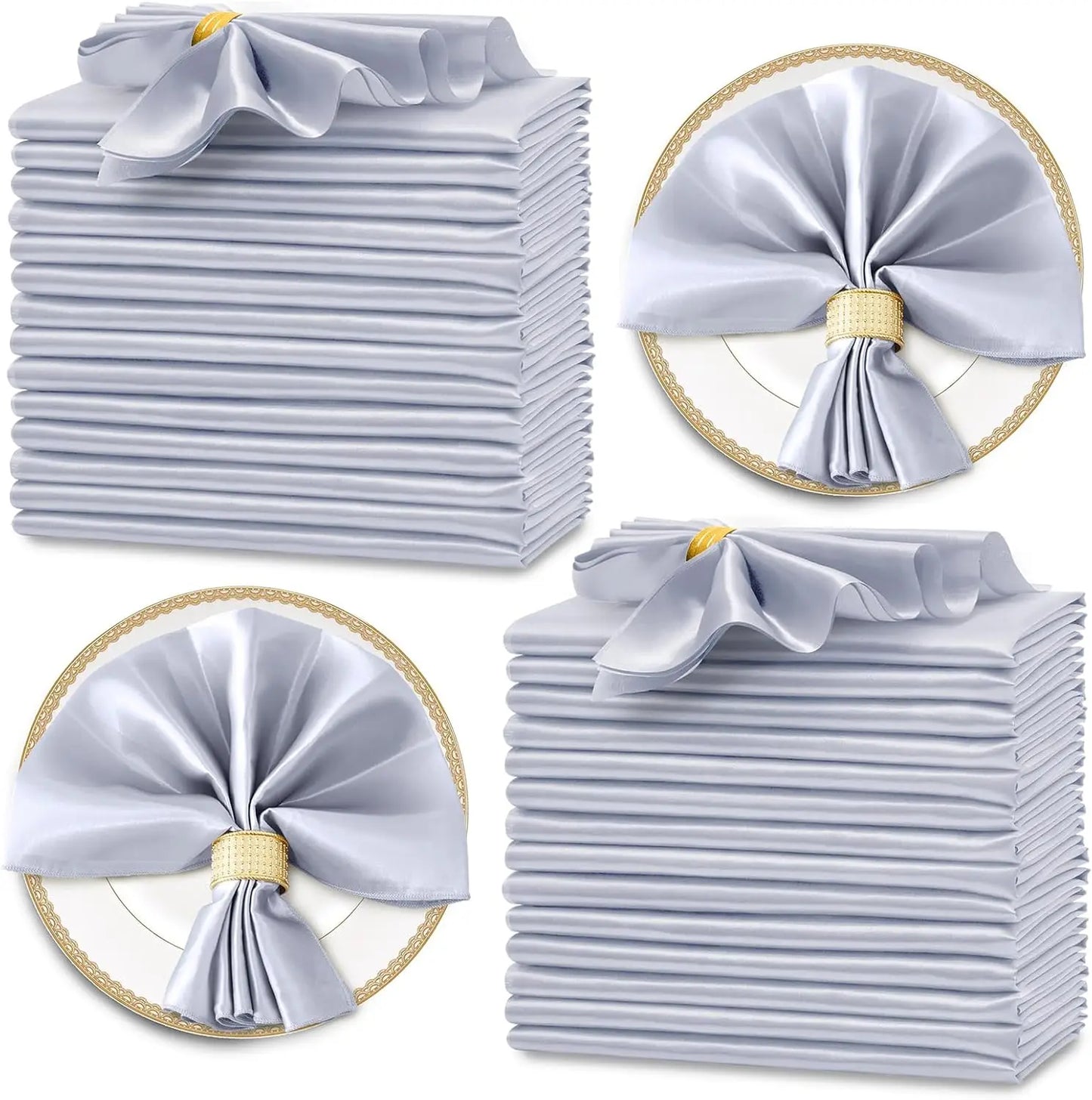 12 rote Satin Servietten 30x30 cm waschbar seidig weich für Event Deko