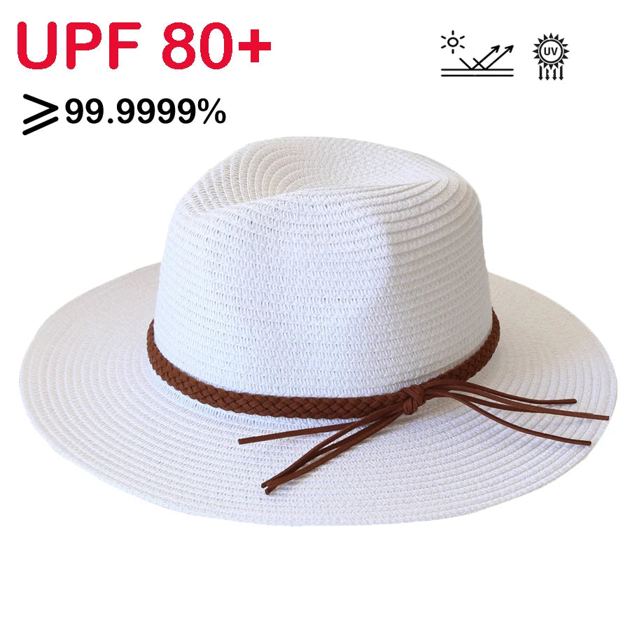 Stylischer Unisex Strohhut mit breiter Krempe – Leicht - UV-Schutz fürs Sommerlicht