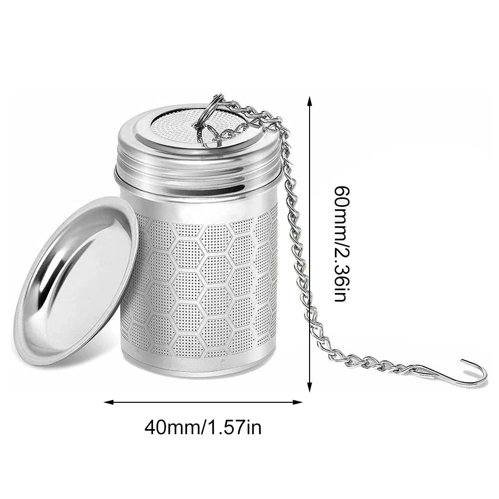 Edelstahl Teeblatt Infuser Sieb Wiederverwendbarer Gewürz Kräuter Filter