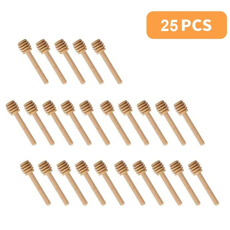 100er Set Holz-Honiglöffel mit langem Griff – natürlich, hygienisch, praktisch