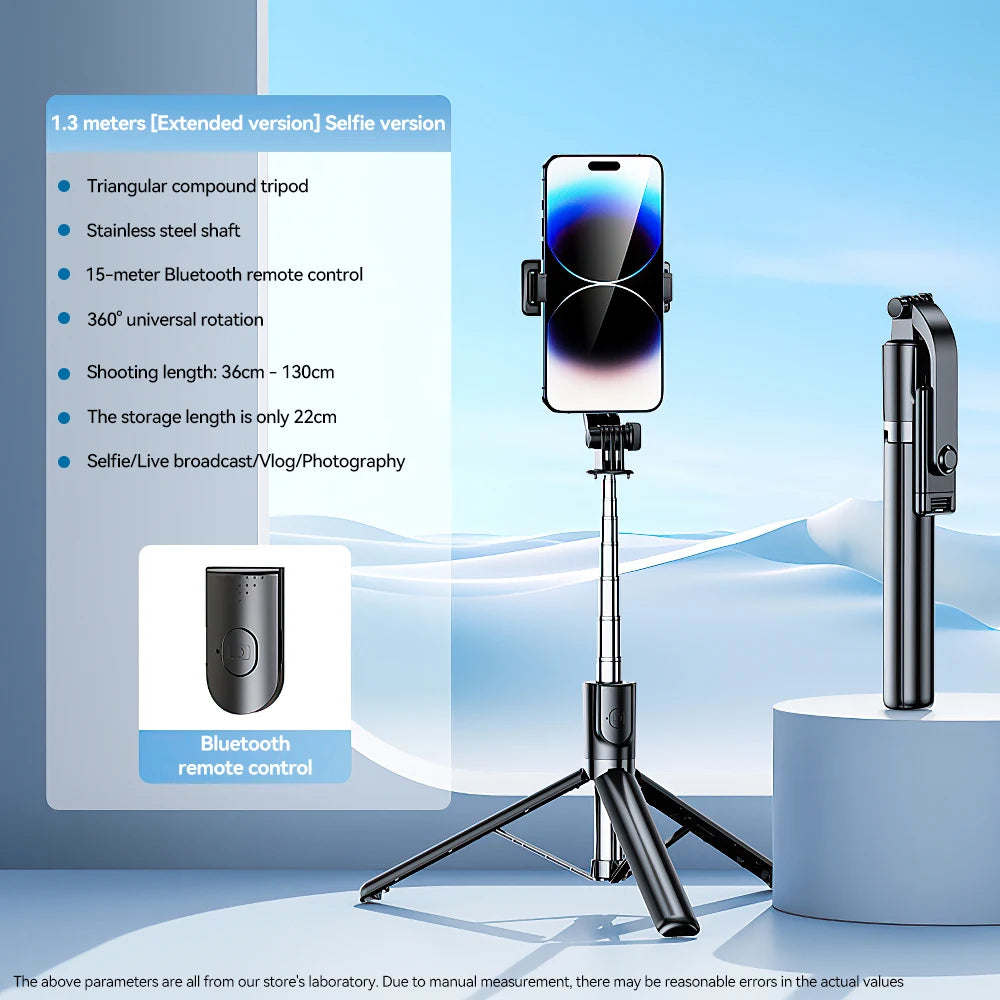 Bluetooth Kamerastativ mit kabelloser Fernbedienung 360 Grad Rotation für Smartphones