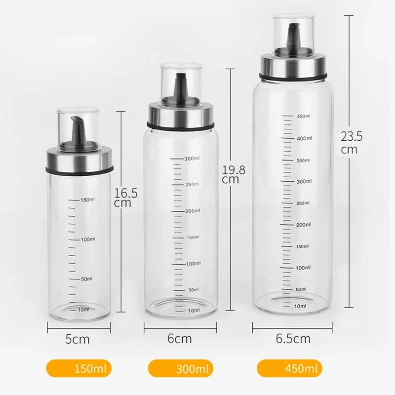 Präziser Dosiergenuss: Umweltfreundliche Glas-Ölflasche 180/300/500ml für Küche