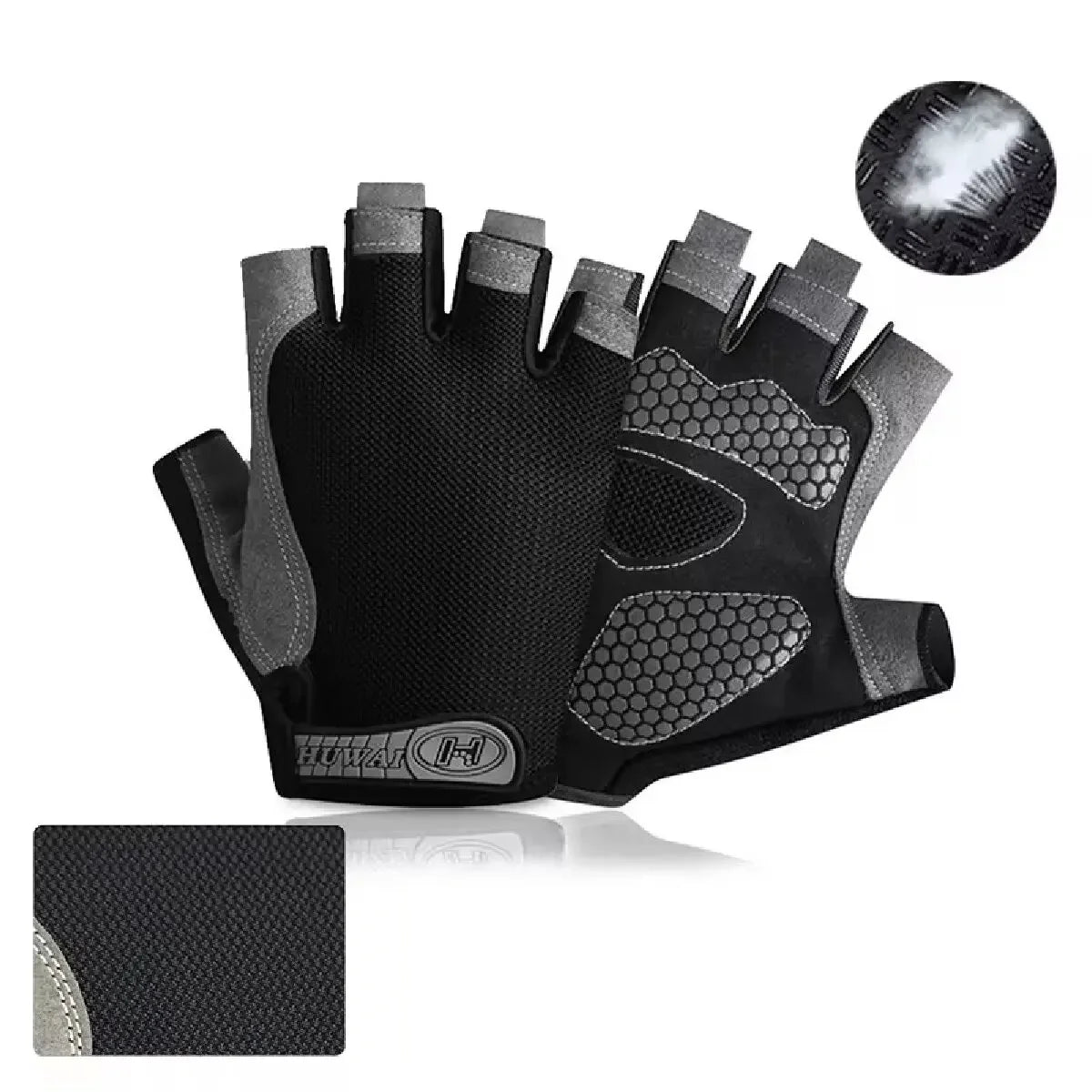 Atmungsaktive Anti-Rutsch Fitness- - Fahrradhandschuhe Halb Finger, 8 Farben