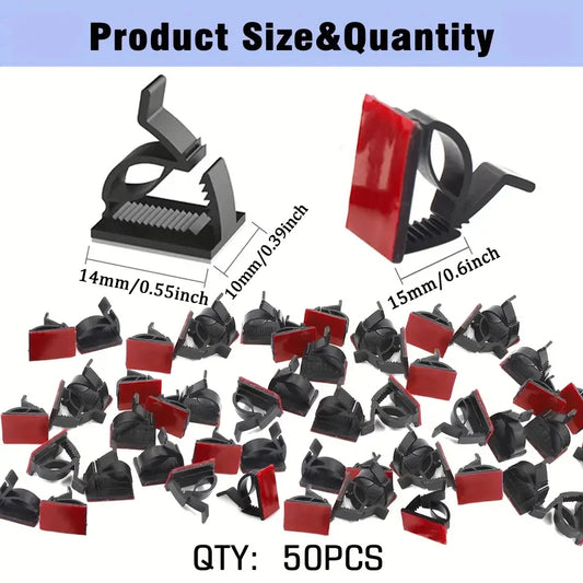 50x Mini Outdoor Kabelclips Selbstklebend für Deko Lichterketten - Kabel