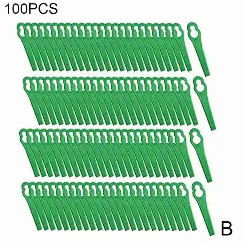 100x Kunststoff Rasenmäher Trimmerklingen 83mm Ersatz Mähzubehör Garten