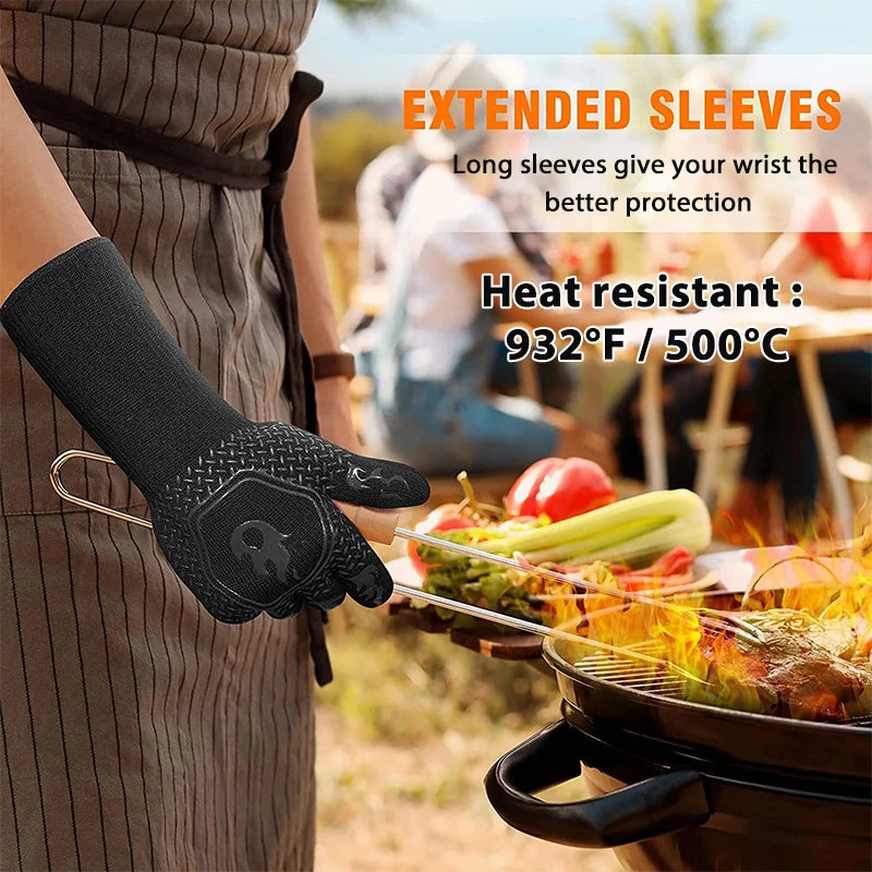 Hitzebeständige Silikonhandschuhe für sicheres Grillen und Kochen