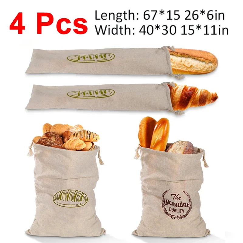 Leinen Brotbeutel Set zur Brot Aufbewahrung ungebleicht nachhalti