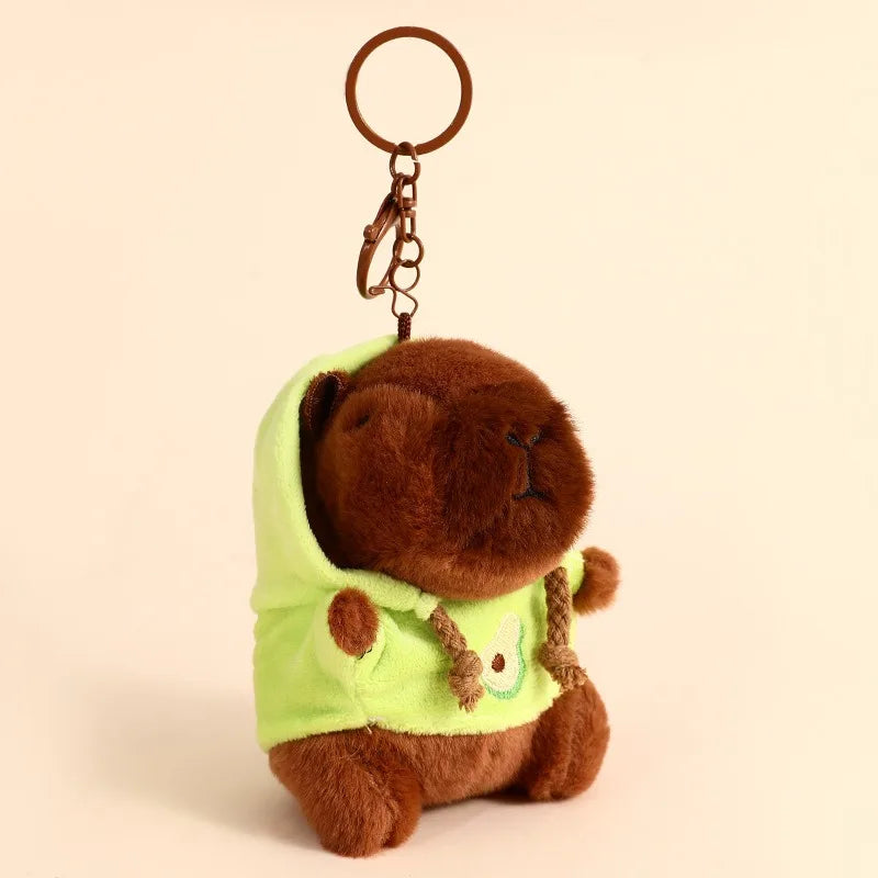 Charmanter Plüsch-Capybara Schlüsselanhänger in Kupfer für stylische Alltags-Accessoires
