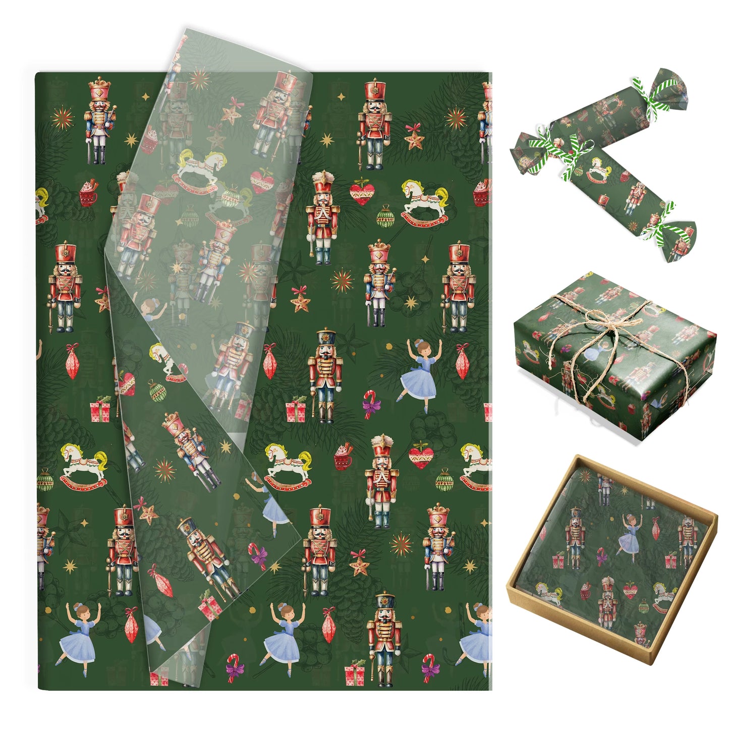 20/50 Stücke Weihnachts-Seidenpapier mit Schneeflocken- & Birnenmuster