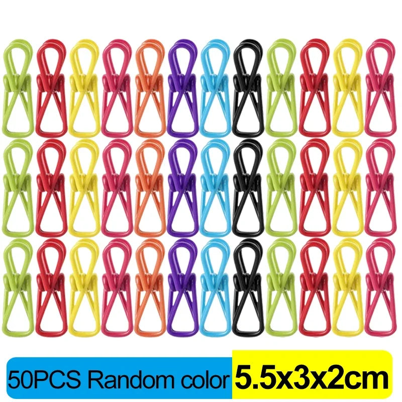 Frische - Ordnung: 50 bunte Edelstahl-Clips 5,5x3x2cm für Küche - Haushalt