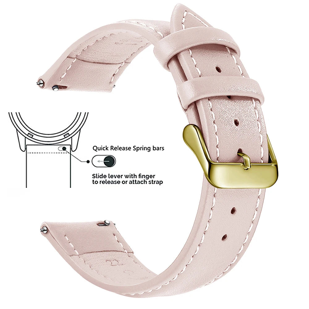 Echtleder Uhrenarmband Schnellverschluss 18/20/22mm für viele Smartwatches