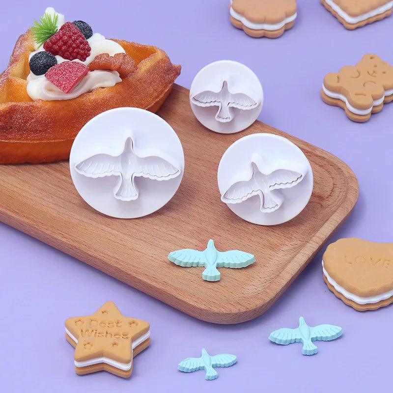 Kunststoff Kuchen Fondant Plunger Cutter – Tierform Taube Set