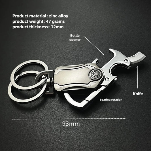 Kreativer Doppelring-Schlüsselbund aus Zink-Legierung – robust - kompakt für Alltag