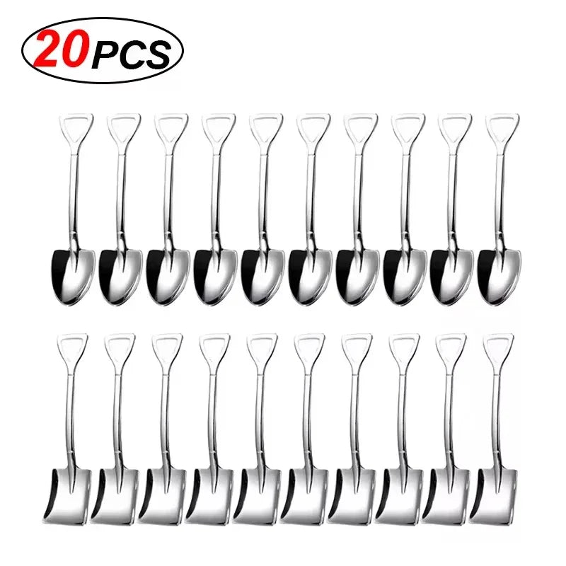 Elegante Mini-Löffel aus Edelstahl in Gold - Silber – 20er Set für Kaffee - Dessert