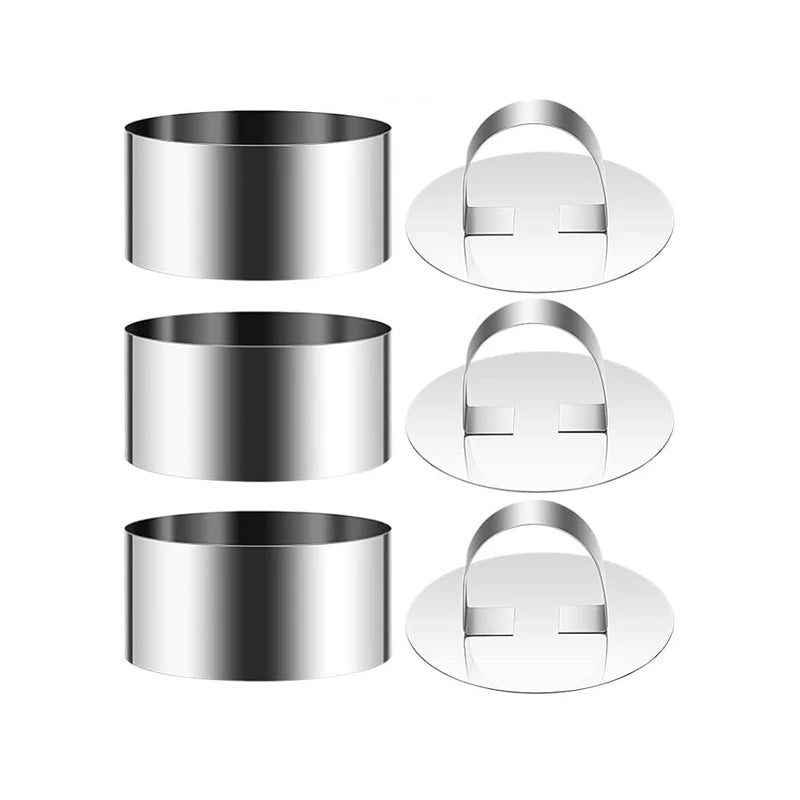 Runder Edelstahl Backring mit Drücker – Kuchen - Mousse Form