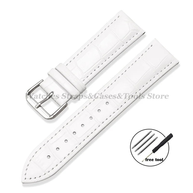 Kalbsleder Uhrenarmband Slub Muster 12-24mm Smartwatch Classic
