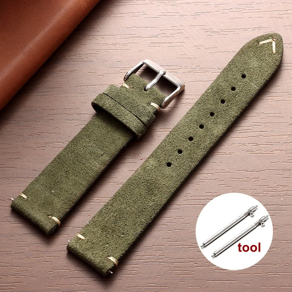 Weiches Wildleder Lederarmband mit Schnellverschluss in 14-22mm Breite