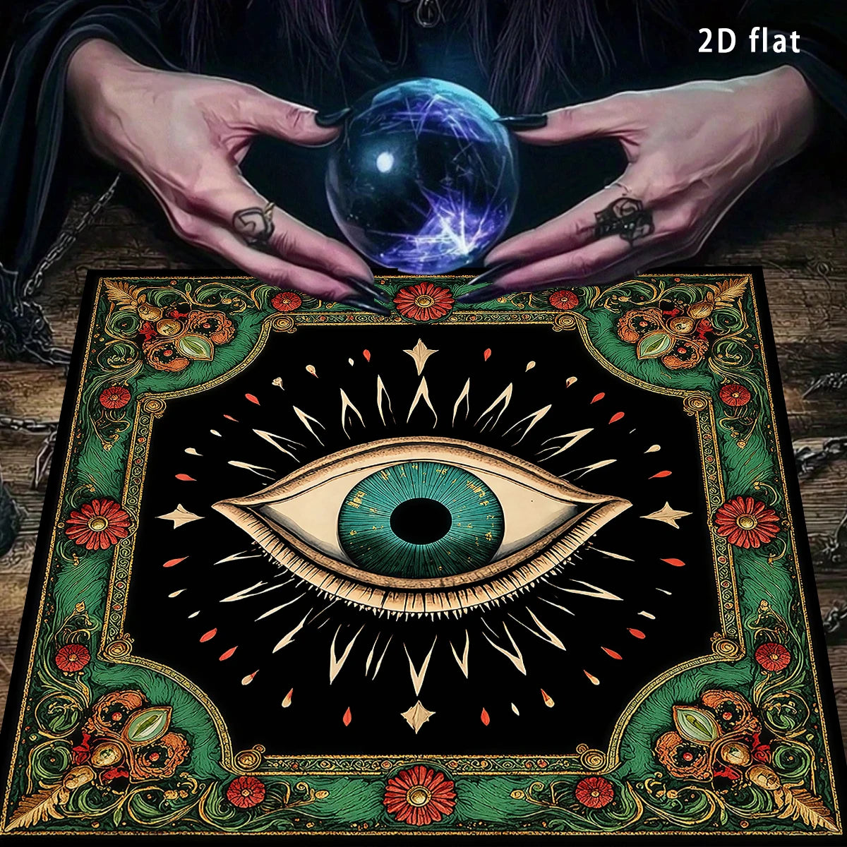 Multifunktionale Tarot Tischdecke mit Allsehendem Auge Muster für Wahrsagerei und Dekor