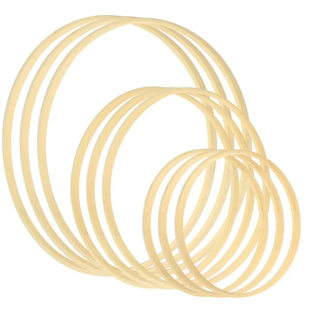 Vielseitige Bambus-Dekoringe 2er-Set 10–20cm – Für kreative DIY-Kränze - Deko