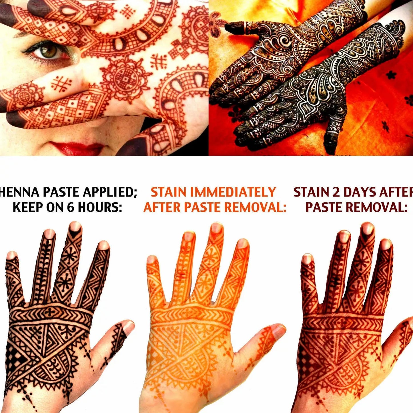 Natürliche braune Bio-Henna-Creme für temporäre semi-permanente Tattoos