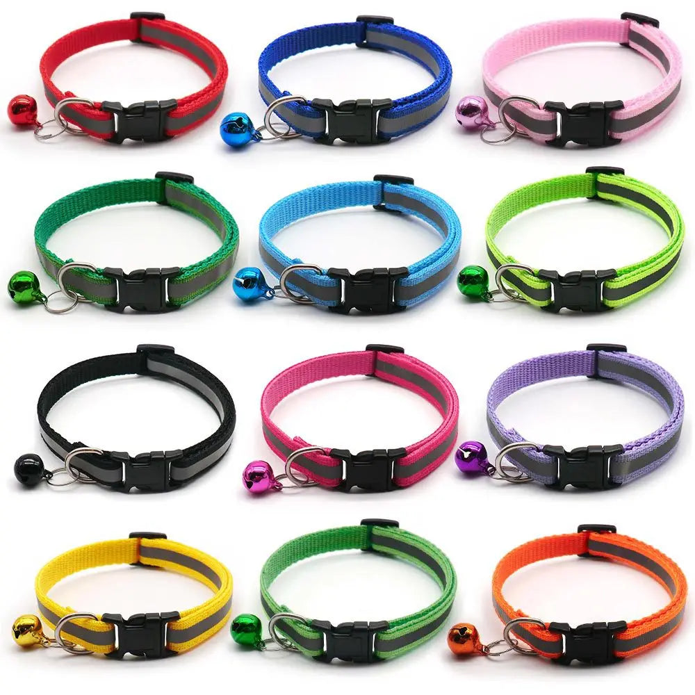 Reflektierendes Katzen- und Hunde-Halsband mit Glocke aus PVC - PP