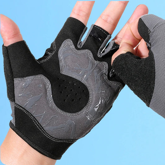 Atmungsaktive Halbfinger Radfahren Handschuhe für Damen und Herren Sport