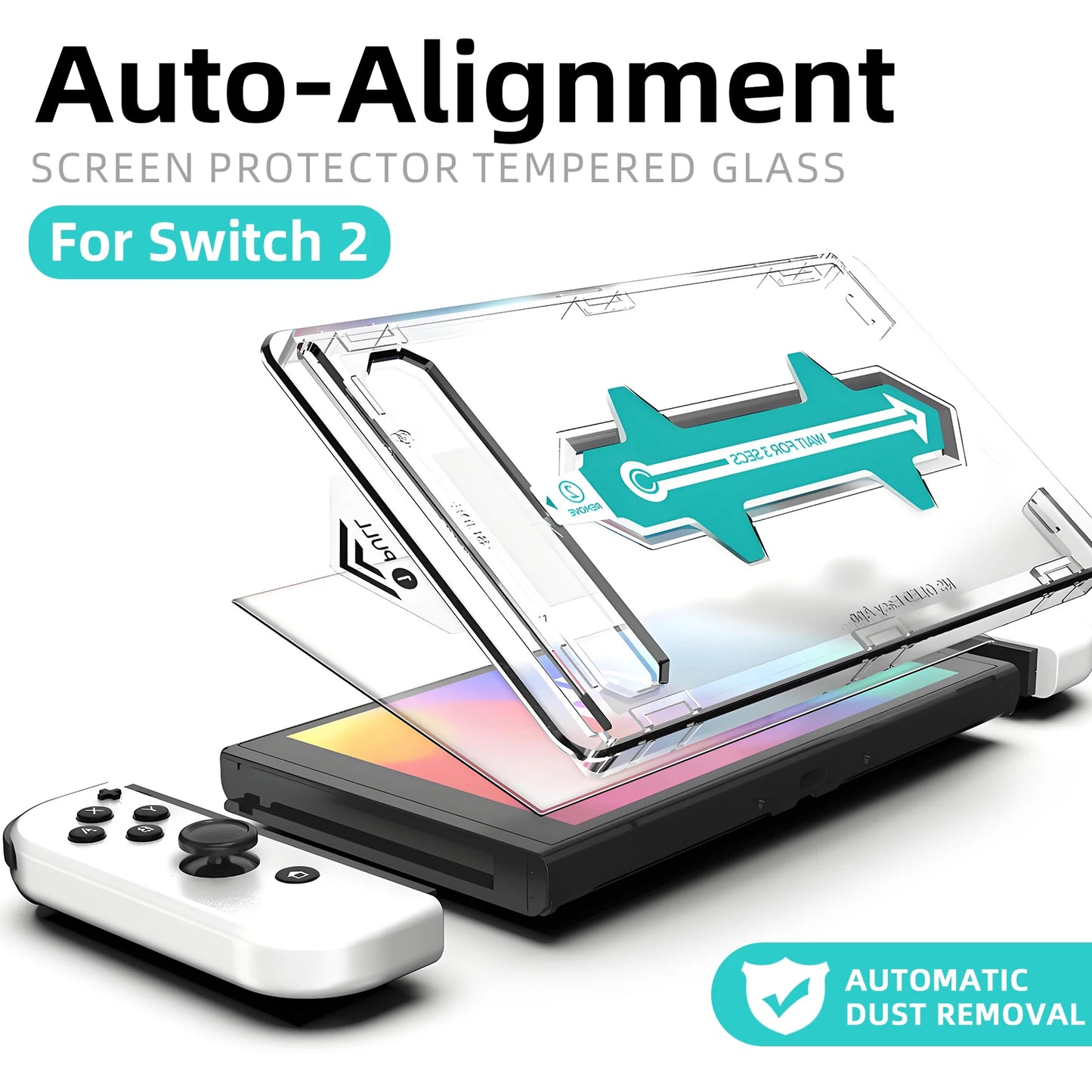 Switch 2 Displayschutzfolie aus gehärtetem Glas mit perfekter Ausrichtung