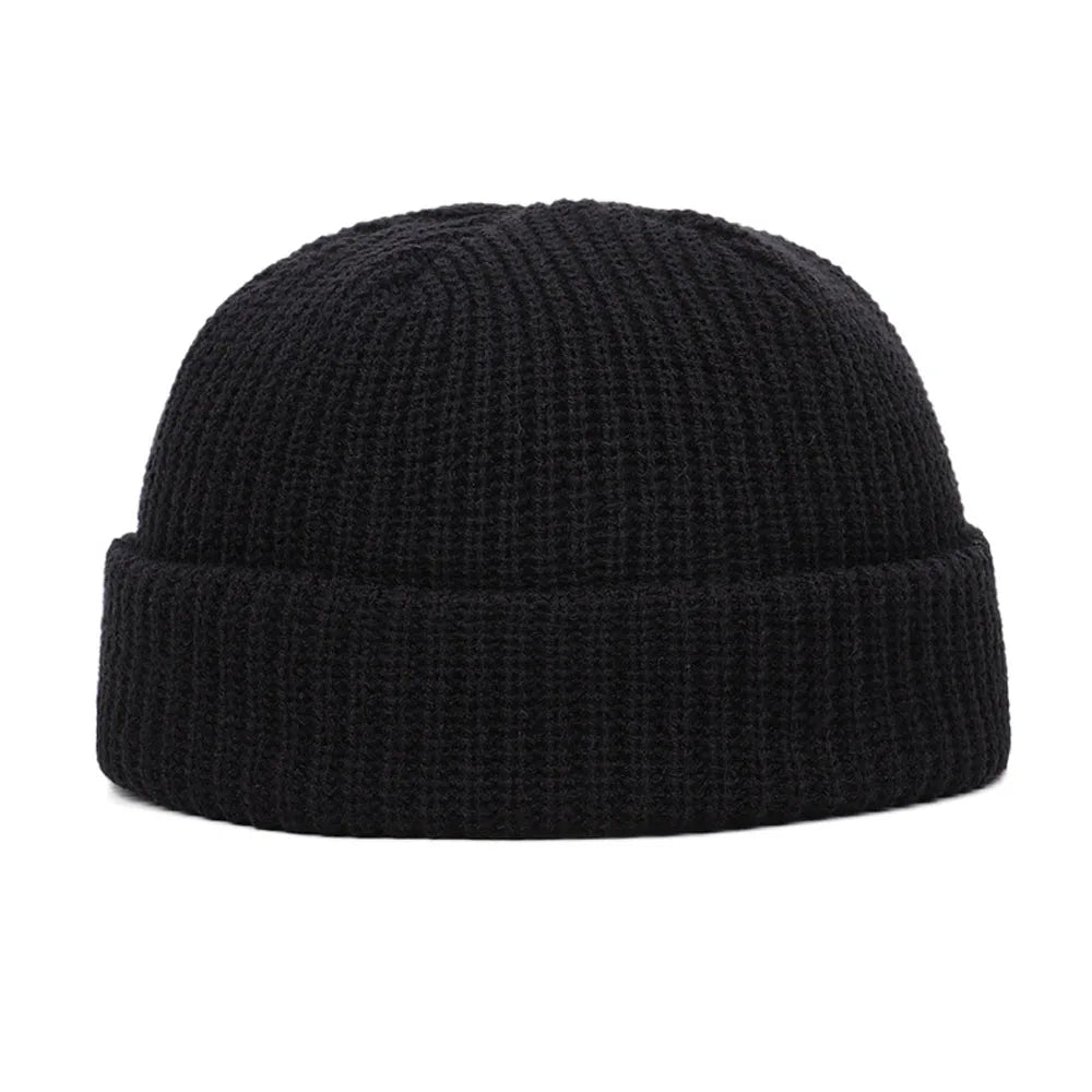 Elastische Unisex Winter Mütze Kurz Gestrickt Warm Beanie Kappe Erwachsene