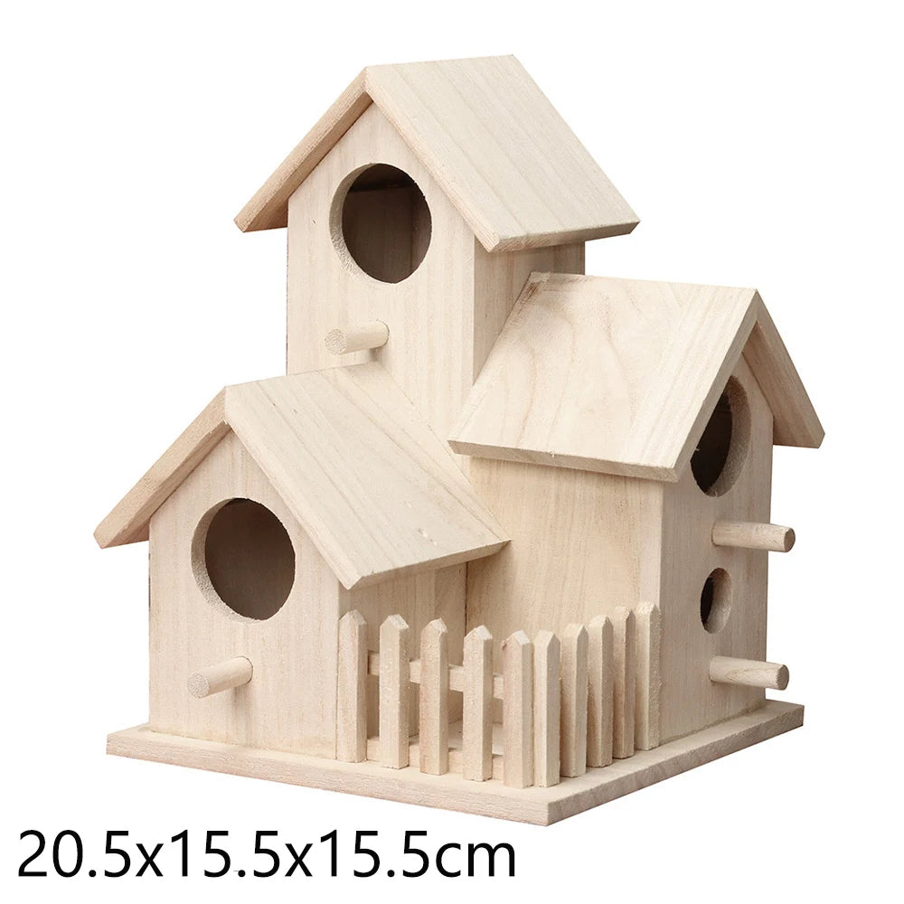 Holz Vogelkäfig für Garten - Mobiles Vogelhaus zum Aufhängen