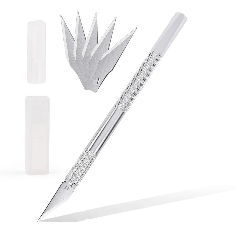 Metall Skalpellmesser Set mit 5 Klingen für DIY Gravur und Reparatur