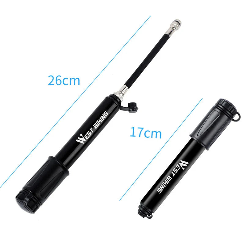 Tragbare Mini Fahrradpumpe Aluminium 100Psi für Schrader Presta Ventile
