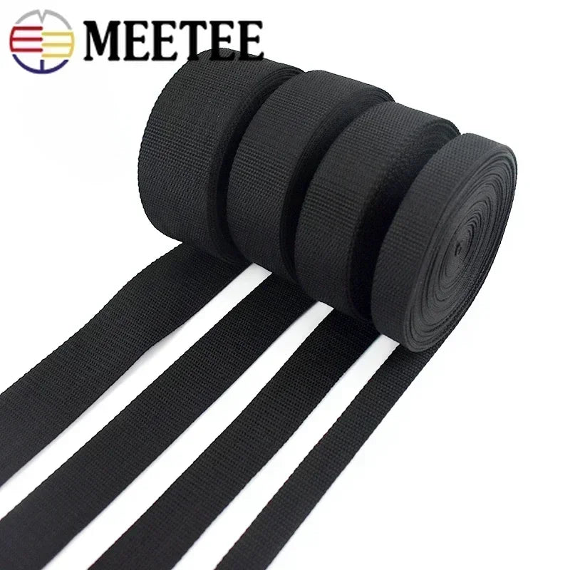 10 m Polyester Gurtband schwarz 20-100 mm Meterware Nähzubehör