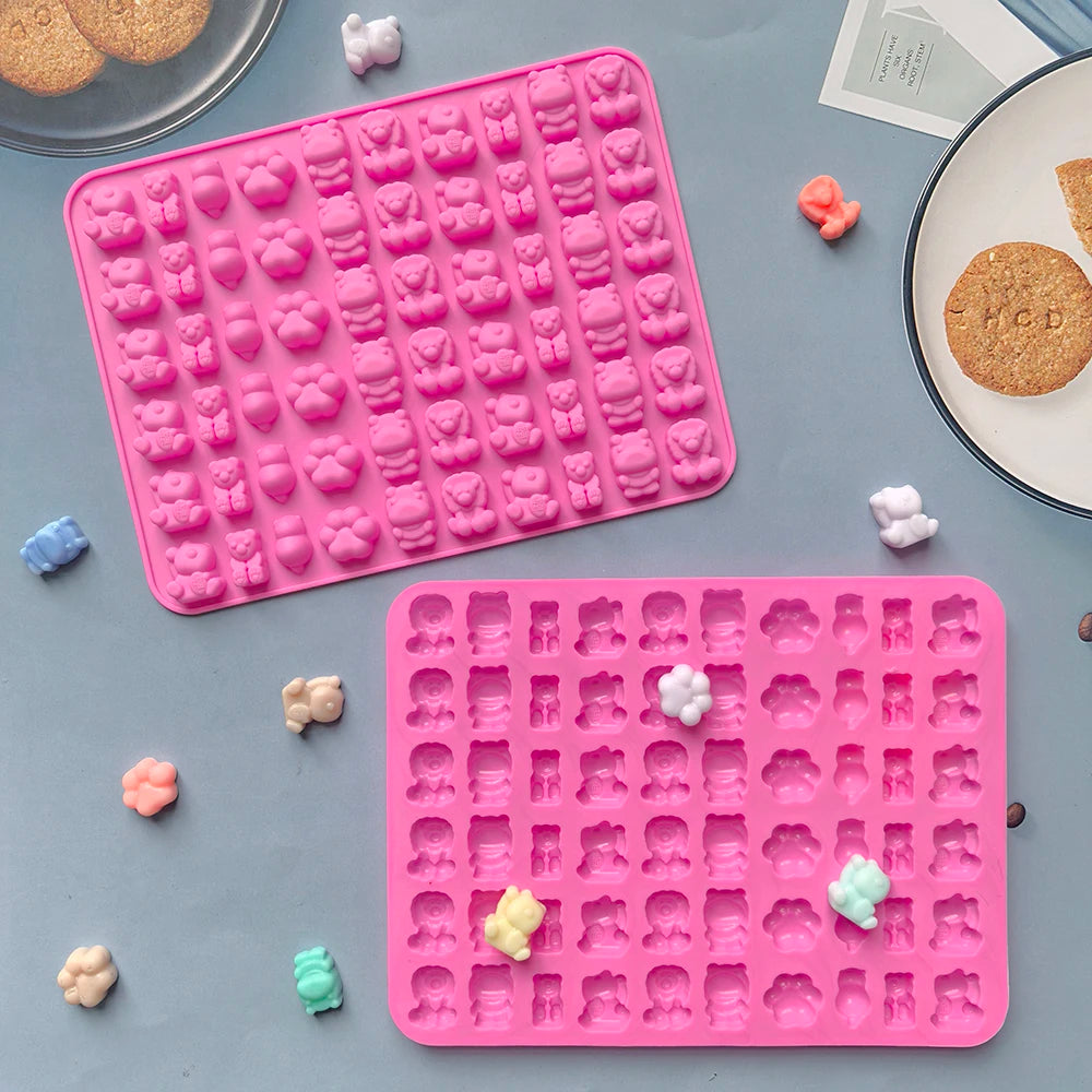 Silikonform mit 60 Kammern in Tierform für Backen und Süßigkeiten