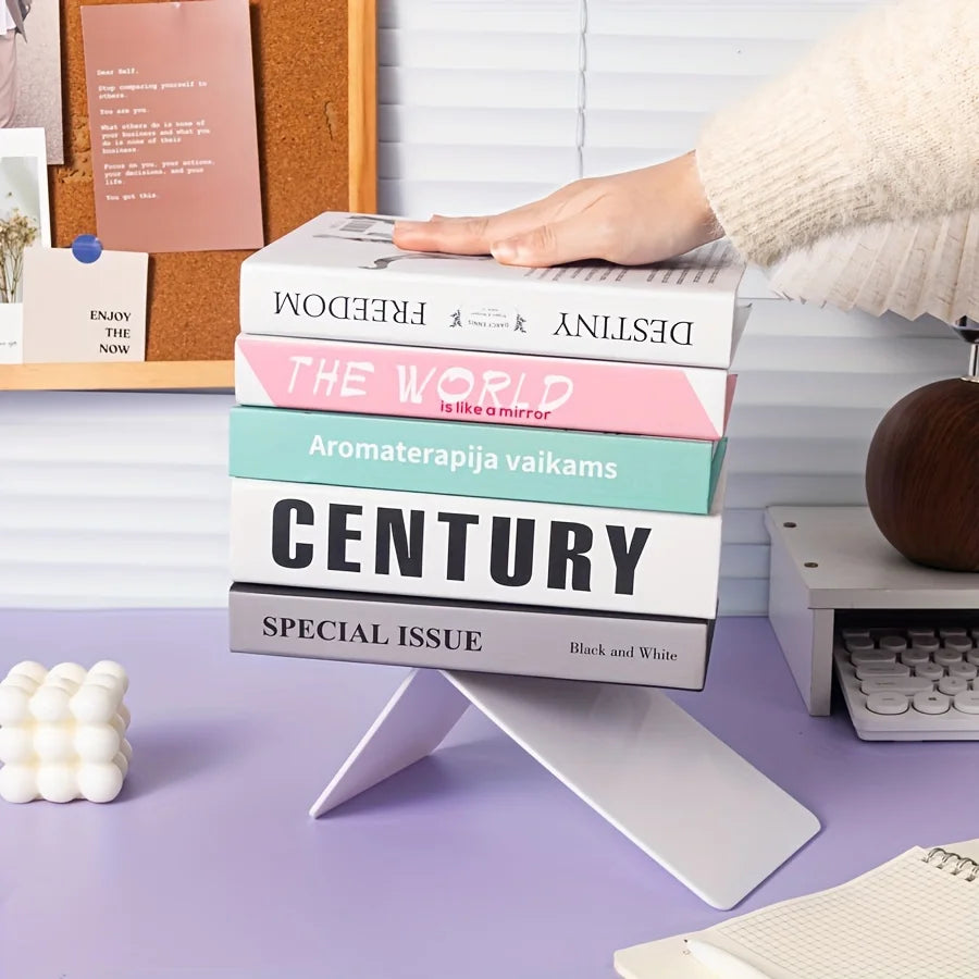 Set 2 große L-förmige Buchstützen für minimalistisches Bücherregal