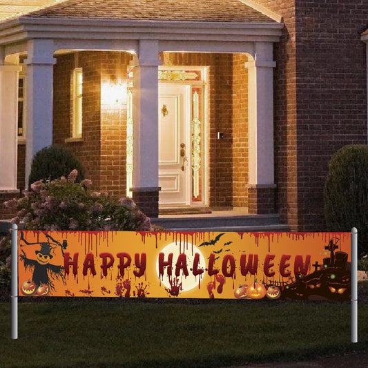 250cm Halloween Banner mit Kürbis und blutigen Handabdrücken für Indoor Outdoor