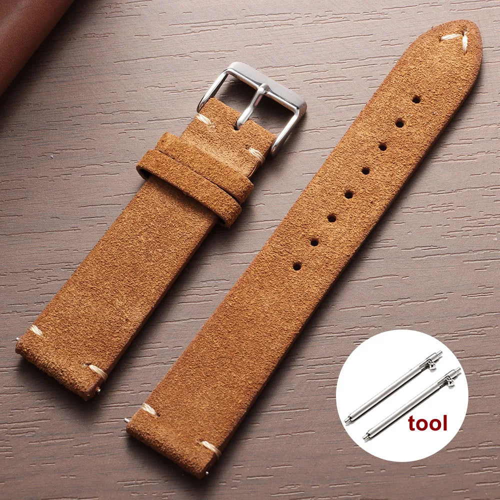 Weiches Wildleder Lederarmband mit Schnellverschluss in 14-22mm Breite