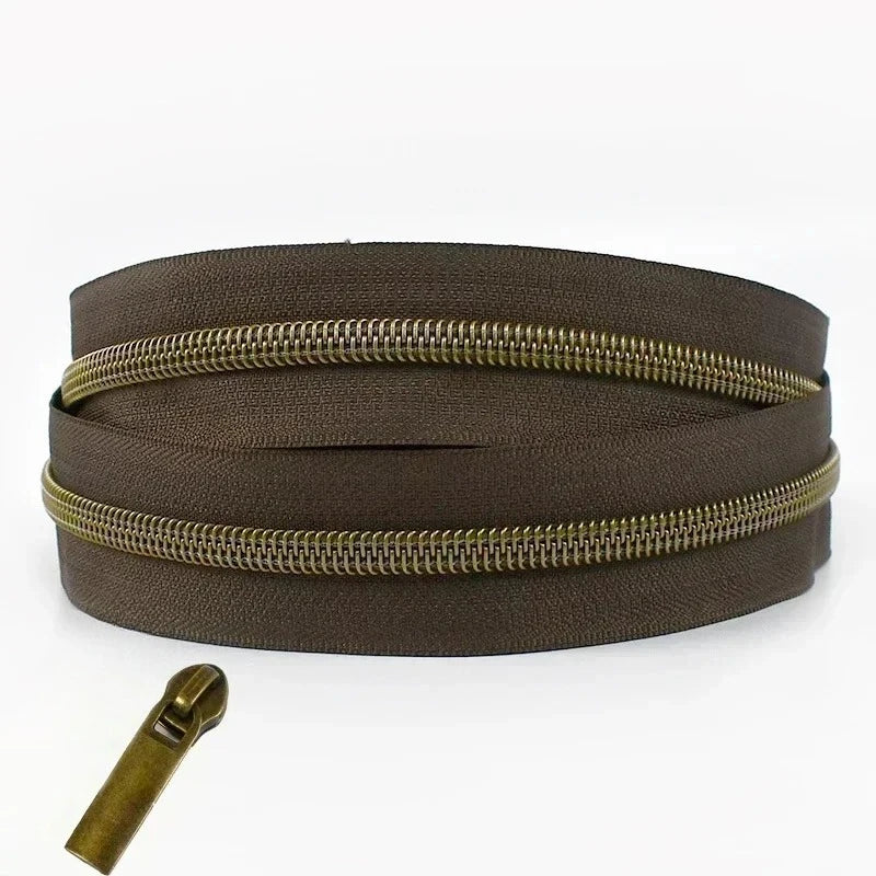Nylon Reissverschlussband Nr 5 pro Meter mit Schiebern fuer Naehprojekte