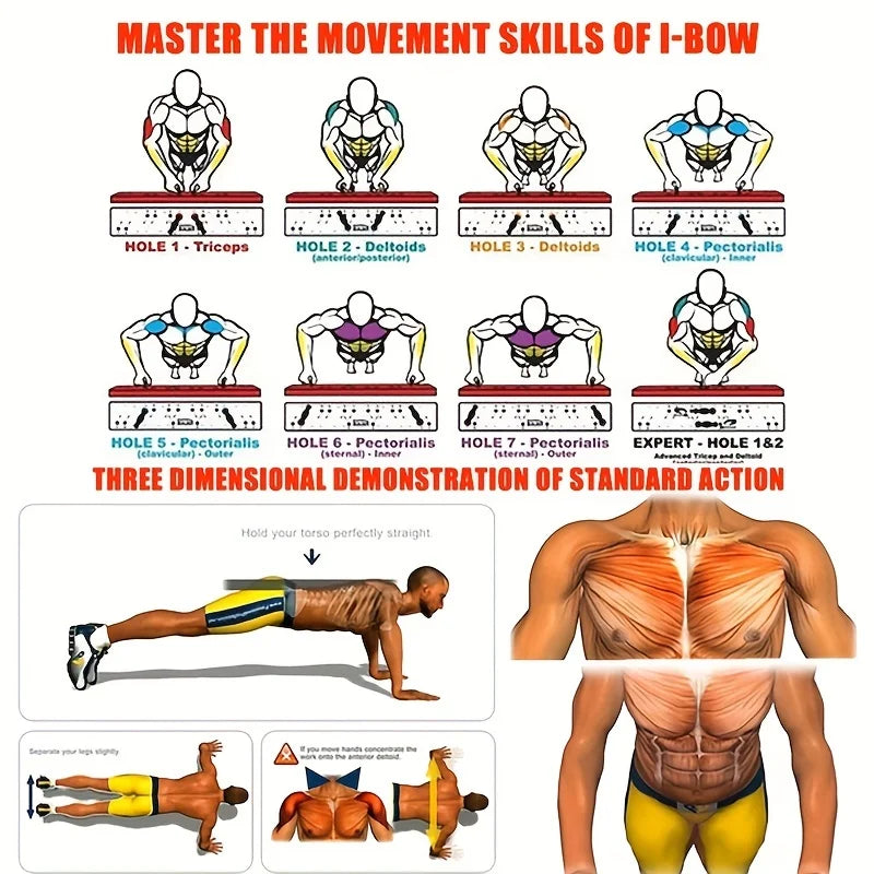 Multifunktionales Push-up-Board-Set faltbar mit rutschfestem Griff für effektives Training