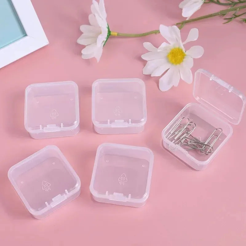 Platzsparend - Sicher: 6er Set transparente Mini Schmuck Aufbewahrungsboxen