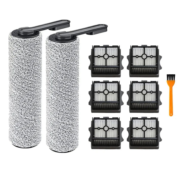 Langlebiges Ersatzset mit Bürstenwalze - waschbarem HEPA-Filter für Akku-Nasssauger
