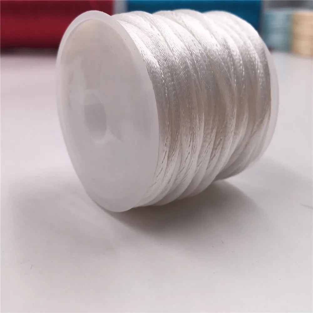 2mm Satinband geflochten Seide Makramee Seil für DIY Armbänder