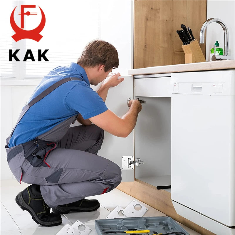 8-teiliges Scharnier Reparaturplatte aus gebürstetem Edelstahl 90x90mm