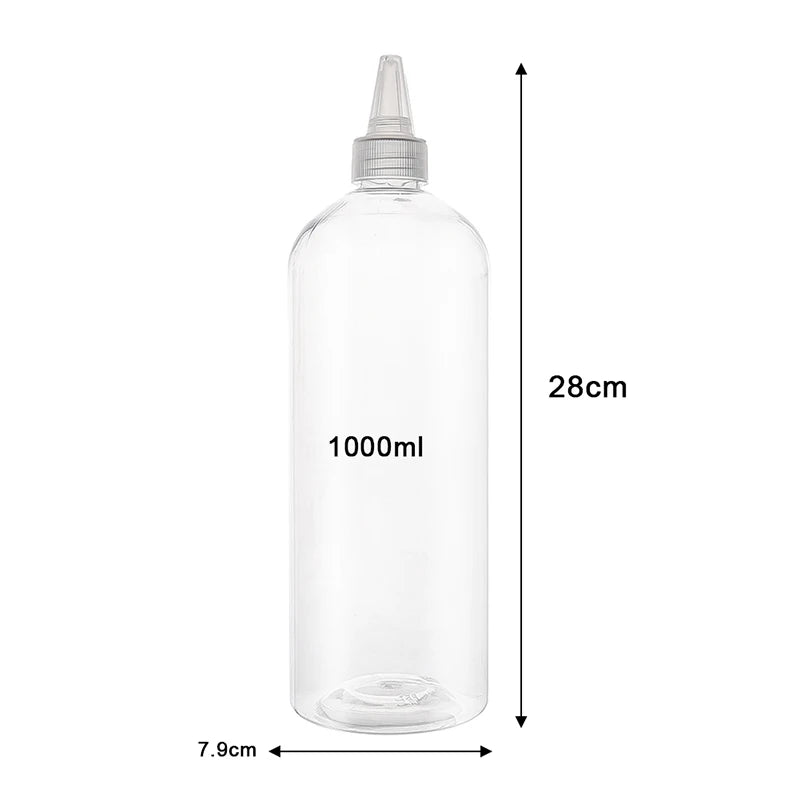 Transparente Quetschflasche 500/1000 ml mit scharfem Mund für präzise Dosierung