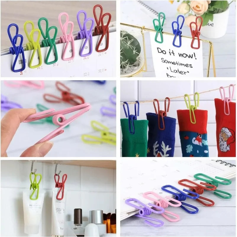 Frische - Ordnung: 50 bunte Edelstahl-Clips 5,5x3x2cm für Küche - Haushalt